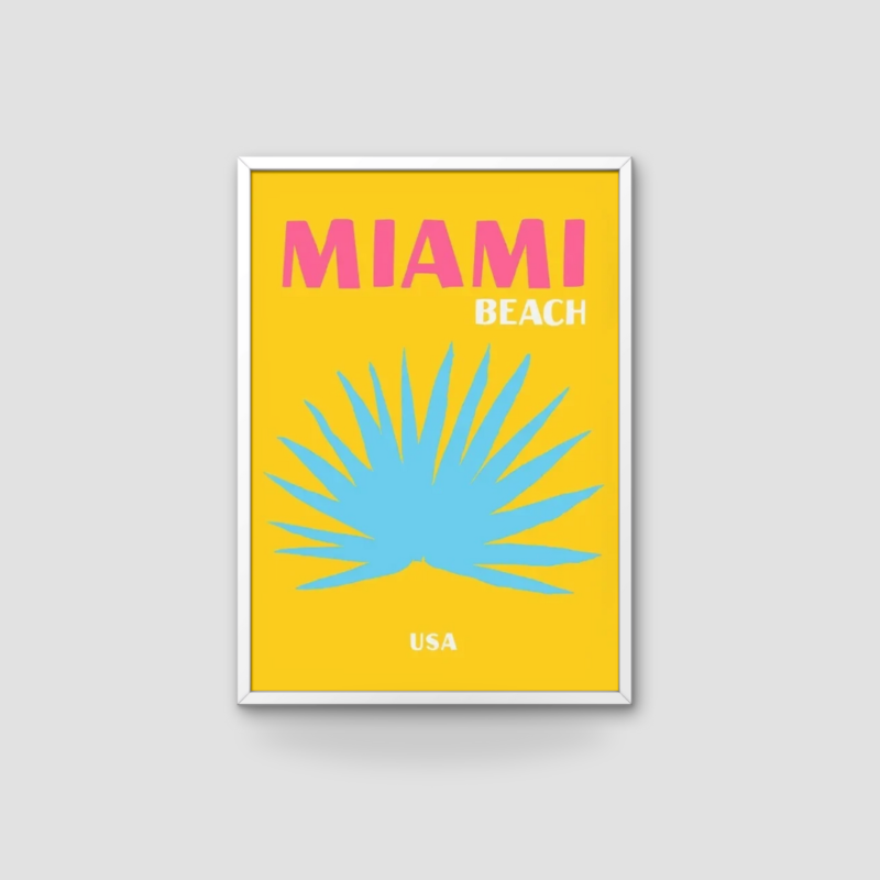 affiche miami jaune