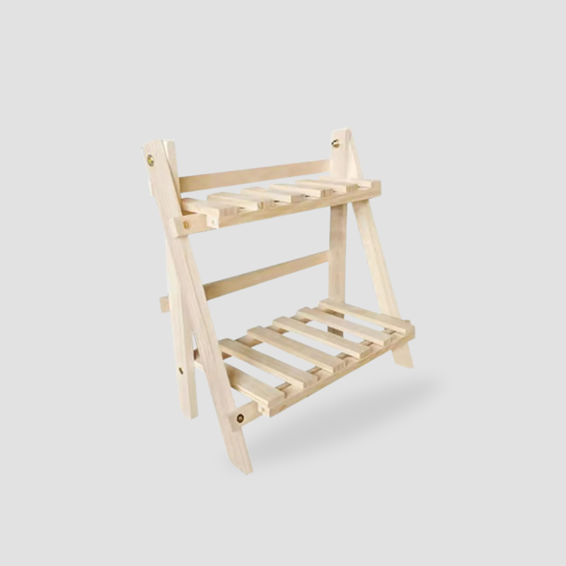 etagere de rangement en bois 2 niveaux