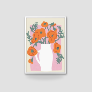 Affiche murale vintage coquelicots