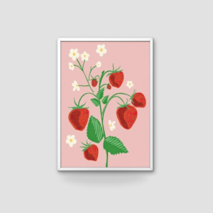 Affiche murale vintage fraise