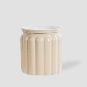 Cache pot rainures beige