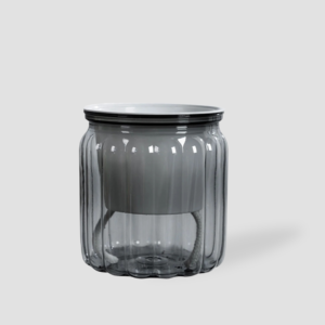 Cache pot rainures noir