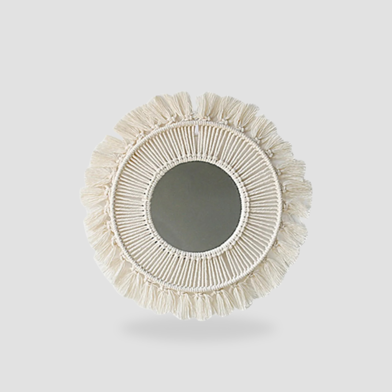 miroir rond macrame