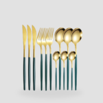 Set 12 couverts bleu et or