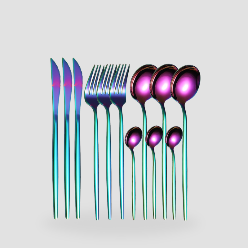 set couverts multicolore