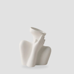Vase buste main blanc